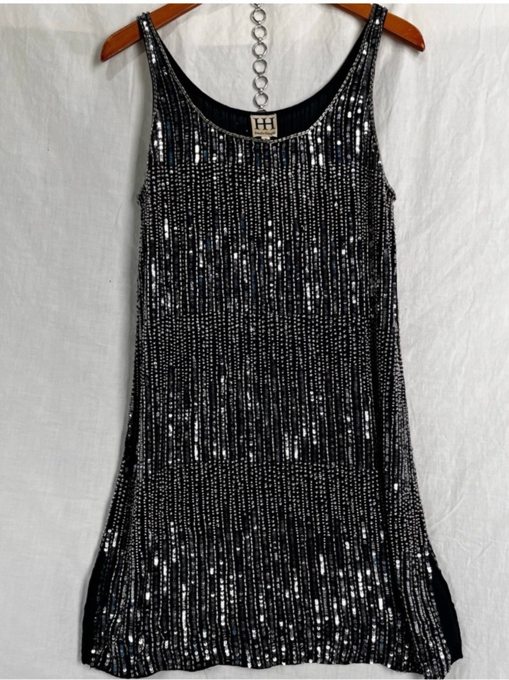 Haute Hippie 100 Silk Beaded Sequins Tank Dress Size Small Flapper Formal Party